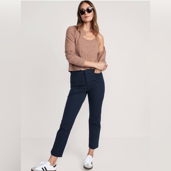 Old Navy Pants - OLD NAVY High-waisted Pixie Straight Ankle Pants Chinos Size 4 Navy Blue NWT